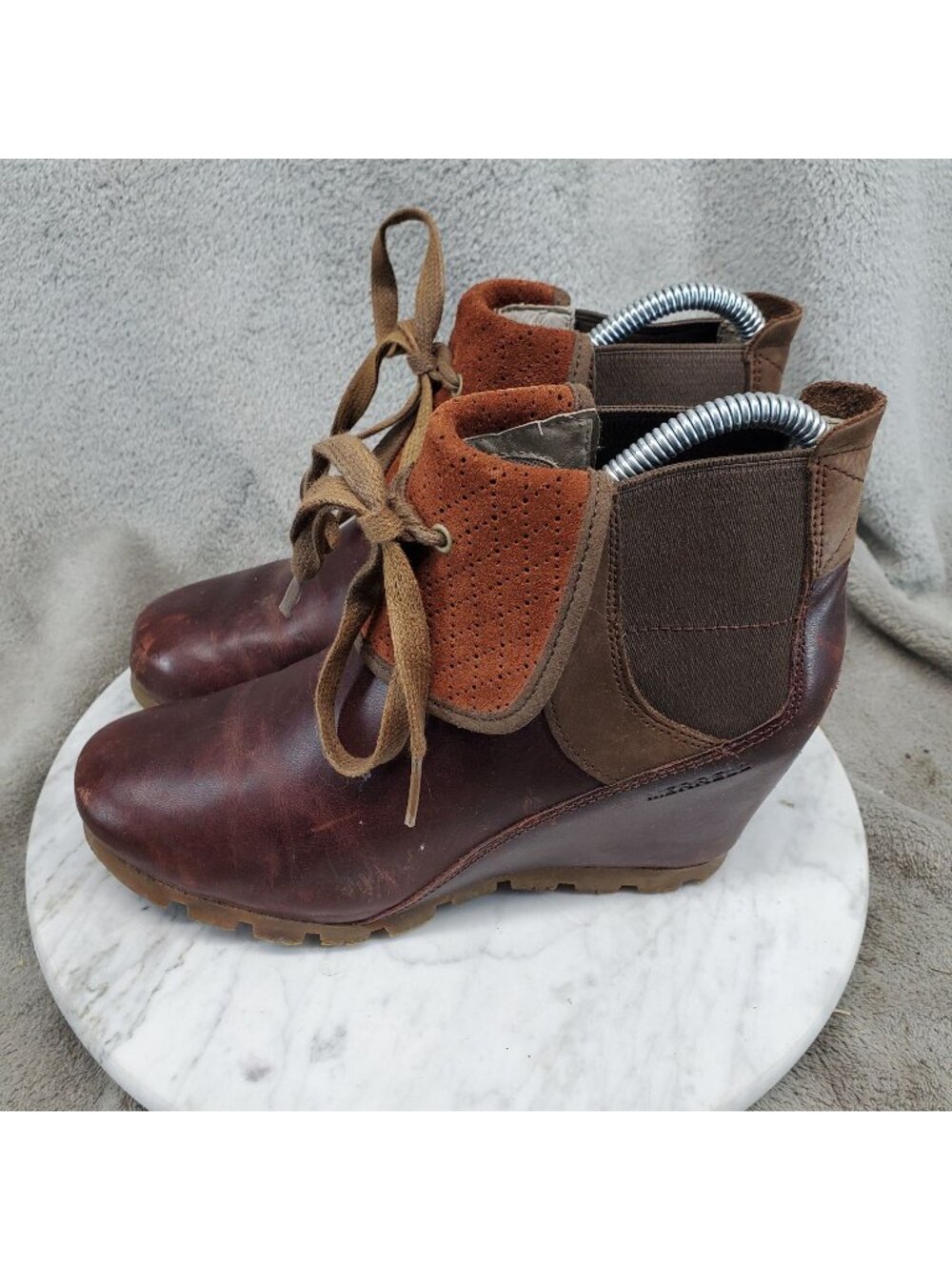 Merrell Shoes Womens Size 6.5 Brown Leather Cinnamon Smooth Boots *Read*